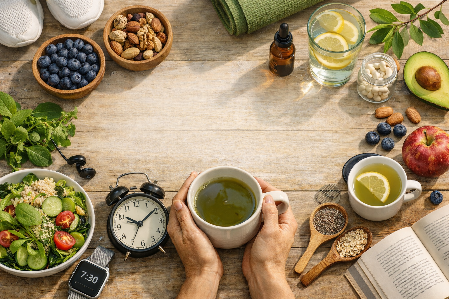 healthy lifestyle flat lay composition (1)